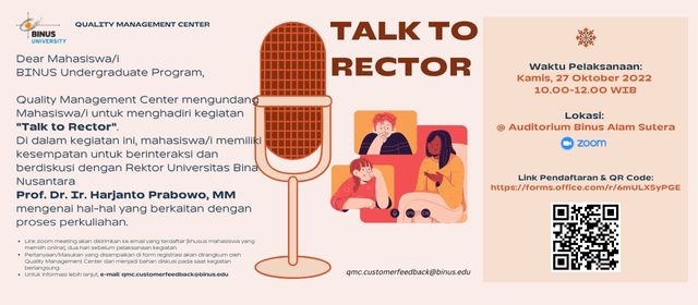 Talk To Rector (Undergraduate)